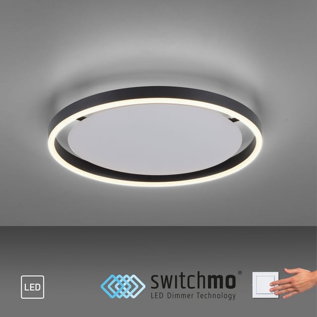 Just Light. LED-Deckenleuchte Ritus Ø 39 cm Anthrazit
