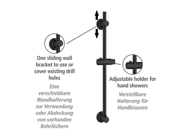 Wenko Duschstange Schwarz Befestigen ohne Bohren
