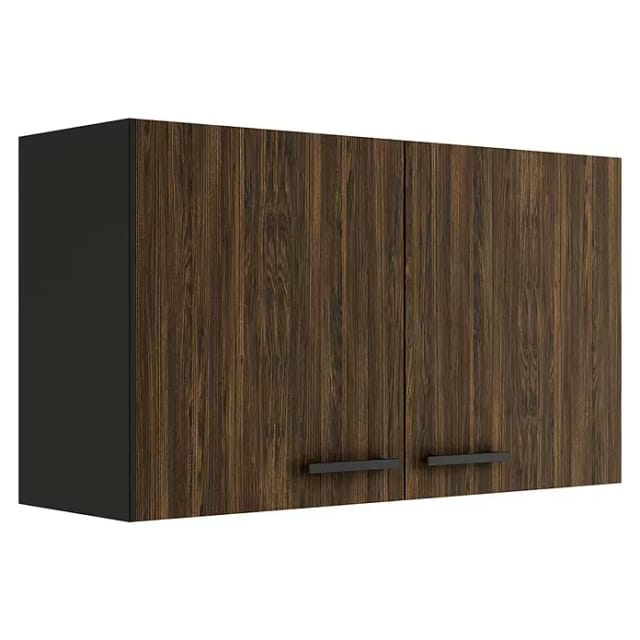 OPTIFIT Rimini409 Küchen-Oberschrank 100 cm Rillendekor Nussbaum
