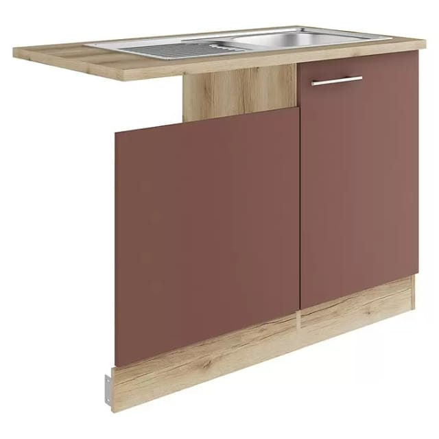 OPTIFIT Bari407 Küchen-Spülenunterschrank Rostrot