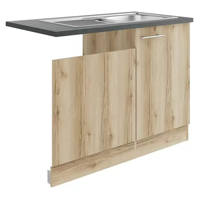 OPTIFIT Livorno290 Küchen-Spülenunterschrank Wildeiche Nachbildung