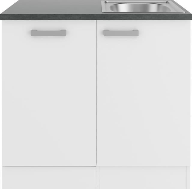 OPTIFIT Oslo214 Küchen-Spülenschrank-Set Feinstruktur Weiß