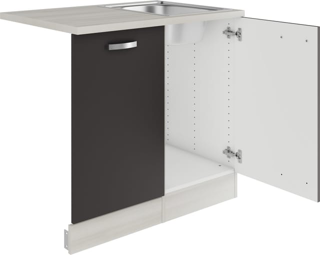 OPTIFIT Faro220 Küchen-Spülenschrank-Set Anthrazit