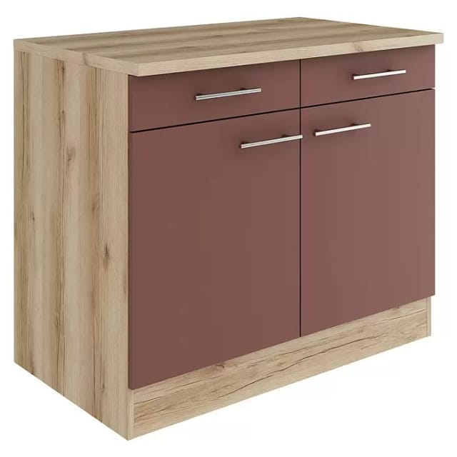 OPTIFIT Bari407 Küchen-Unterschrank 100 cm Rostrot