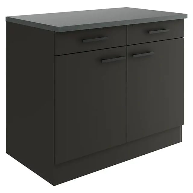 OPTIFIT Madrid420 Küchen-Unterschrank 100 cm Anthrazit Matt