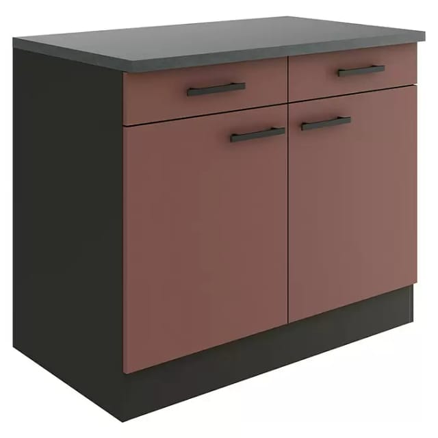 OPTIFIT Nizza407 Küchen-Unterschrank 100 cm Rostrot