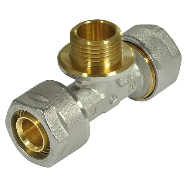 Kirchhoff T-Stück 26 mm x 26,4 mm (3/4 Zoll AG) x 26 mm Klemmfitting für MSVR Blank