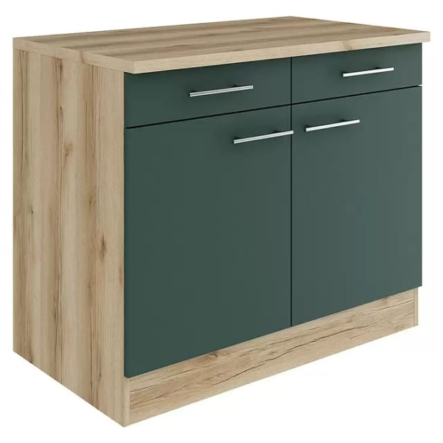 OPTIFIT Savona405 Küchen-Unterschrank 100 cm Steingrün