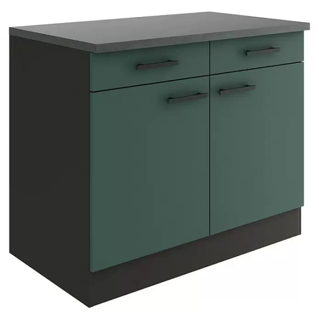 OPTIFIT Verona405 Küchen-Unterschrank 100 cm Steingrün