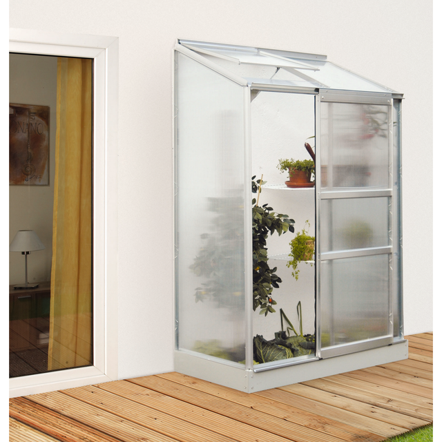 Vitavia Anlehn-Gewächshaus Ida 900 HKP 4 mm Alu-Blank 0,9 m²