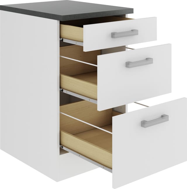 OPTIFIT Oslo214 Küchen-Unterschrank 50 cm Feinstruktur Weiß