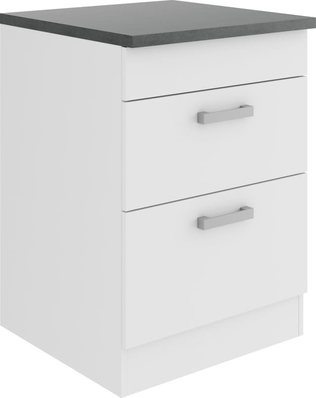OPTIFIT Oslo214 Küchen-Unterschrank 60 cm Feinstruktur Weiß