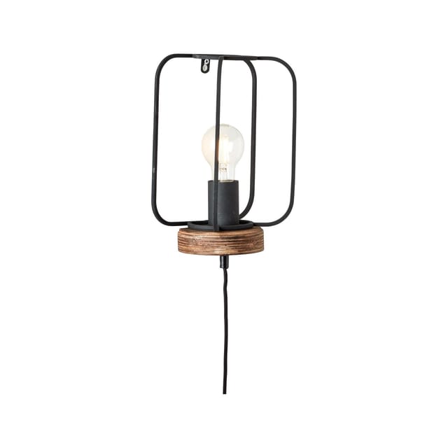 Brilliant Wandleuchte Tosh mit Zuleitung Antik-Holz-Schwarz-korund FSC®