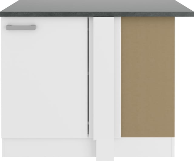 OPTIFIT Oslo214 Küchen-Eck-Unterschrank 110 cm Feinstruktur Weiß