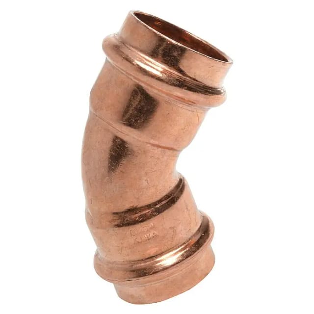 Kirchhoff CU-Bogen 45° 2 Muffen Blank 28 mm