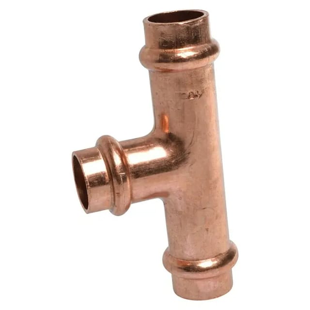 Kirchhoff CU-T-Stück 3 Muffen Blank 15 mm 10 Stück