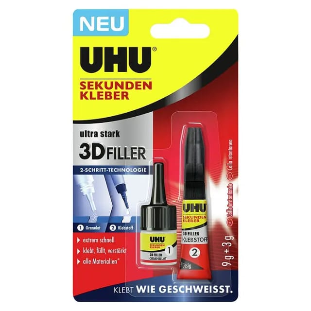 Uhu Sekundenkleber 3D Filler 3g + 9g