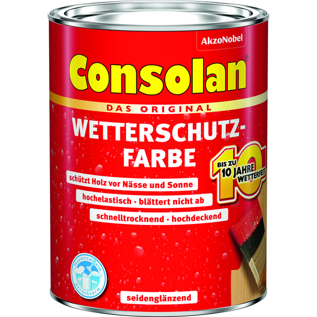 Consolan Wetterschutzfarbe Weiß seidenglänzend 2,5,