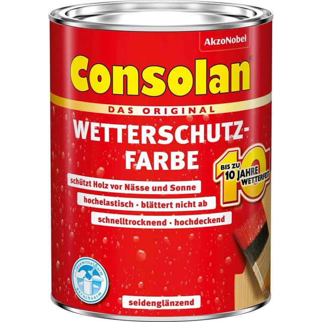 Consolan Wetterschutzfarbe Weiß seidenglänzend 5,