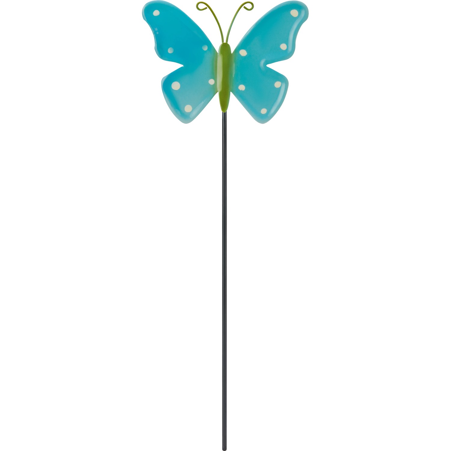 Gartenstecker Schmetterling Eisen 10,8 cm x 0,4 cm x 30 cm Blau-Grün