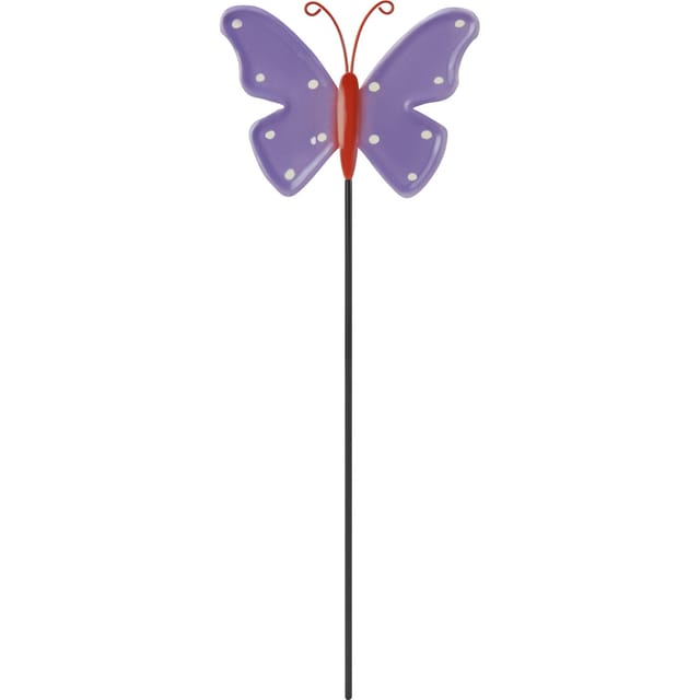 Gartenstecker Schmetterling Eisen 10,8 cm x 0,4 cm x 30 cm Lila-Rosa