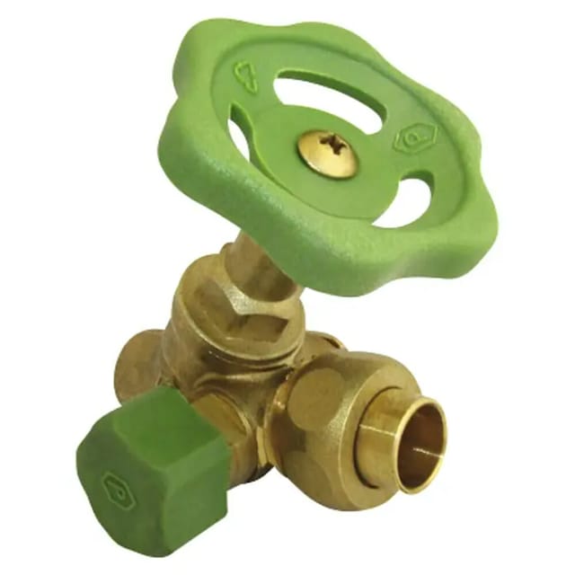 Kirchhoff Schrägsitzventil mit Entleerung Messing Glänzend 12 mm