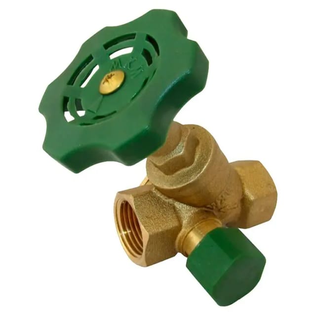 Kirchhoff Schrägsitzventil mit Entleerung Messing Glänzend 30,3 mm (1 Zoll)