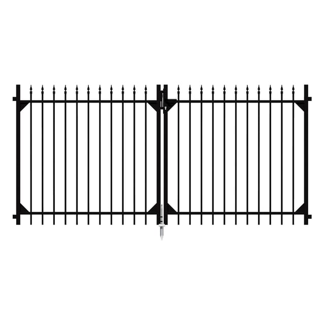 Metallzaun Doppeltor Chaussee Schwarz 120 cm x 301 cm