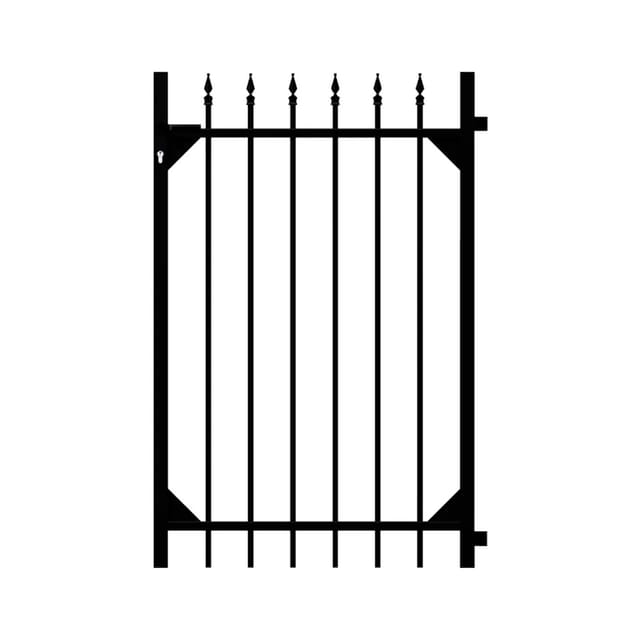 Metallzaun Einzeltor Chaussee Schwarz 120 cm x 96,5 cm