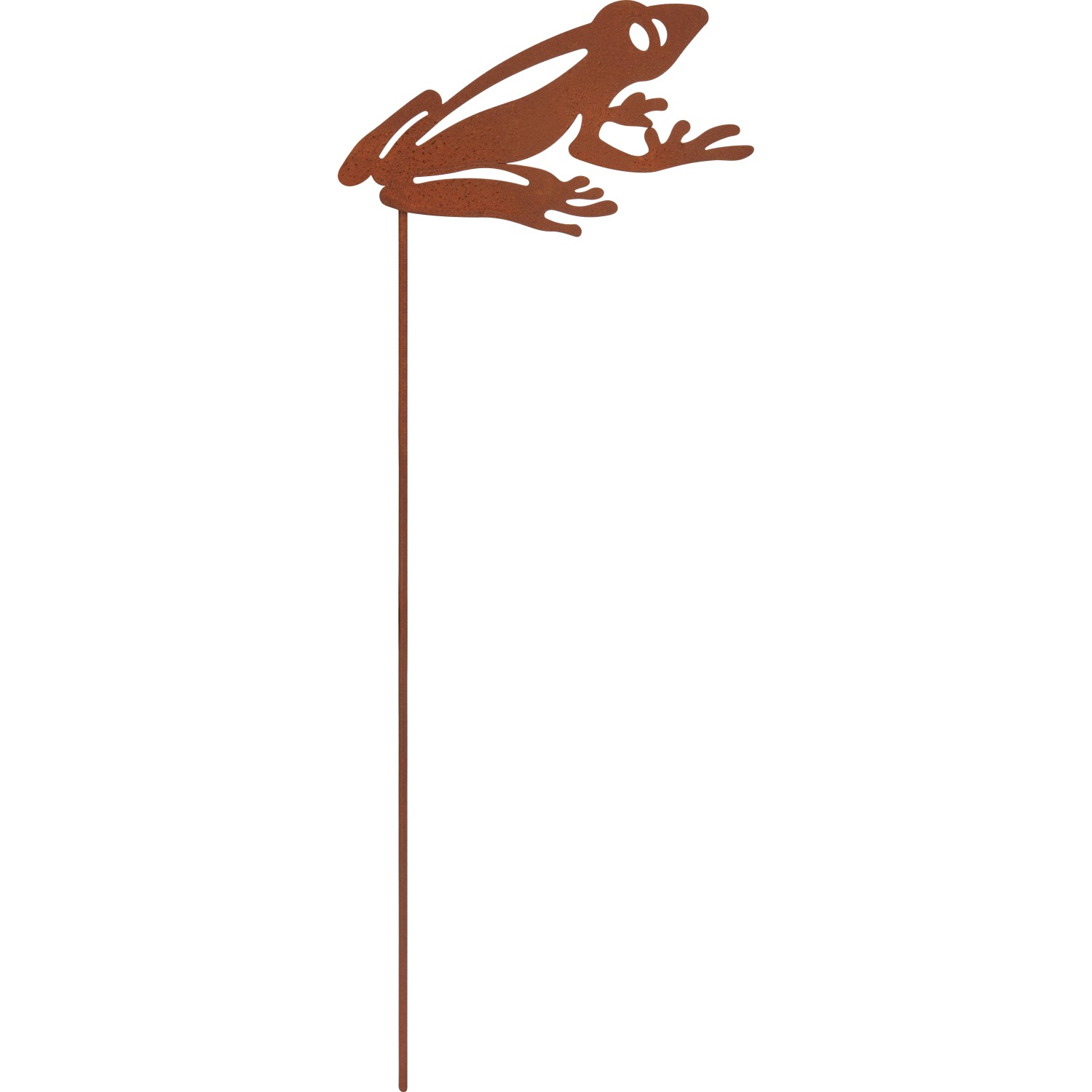 Gartenstecker Frosch Eisen Rostrot 11 cm x 0,2 cm x 30 cm