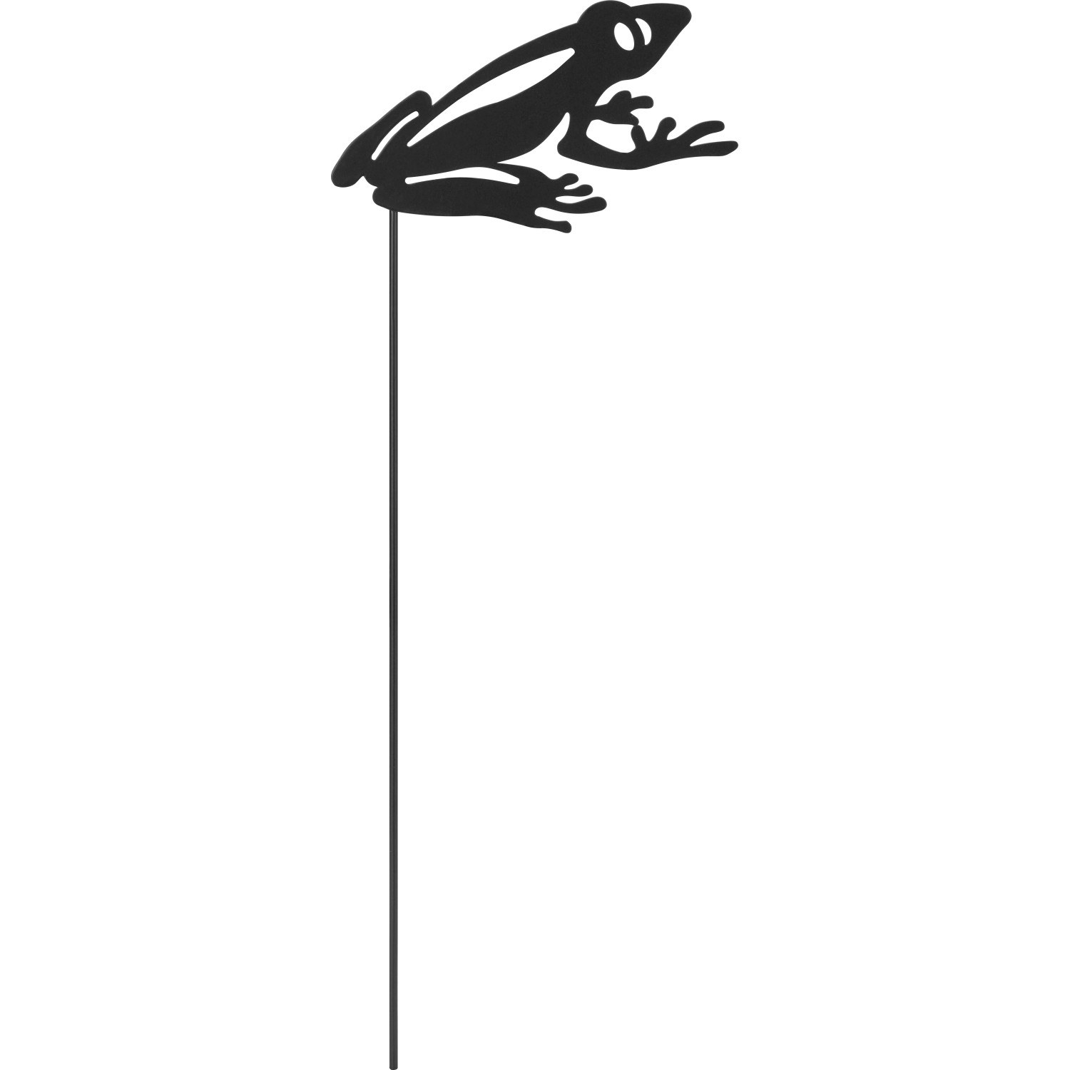Gartenstecker Frosch Eisen Dunkelgrau 11 cm x 0,2 cm x 30 cm
