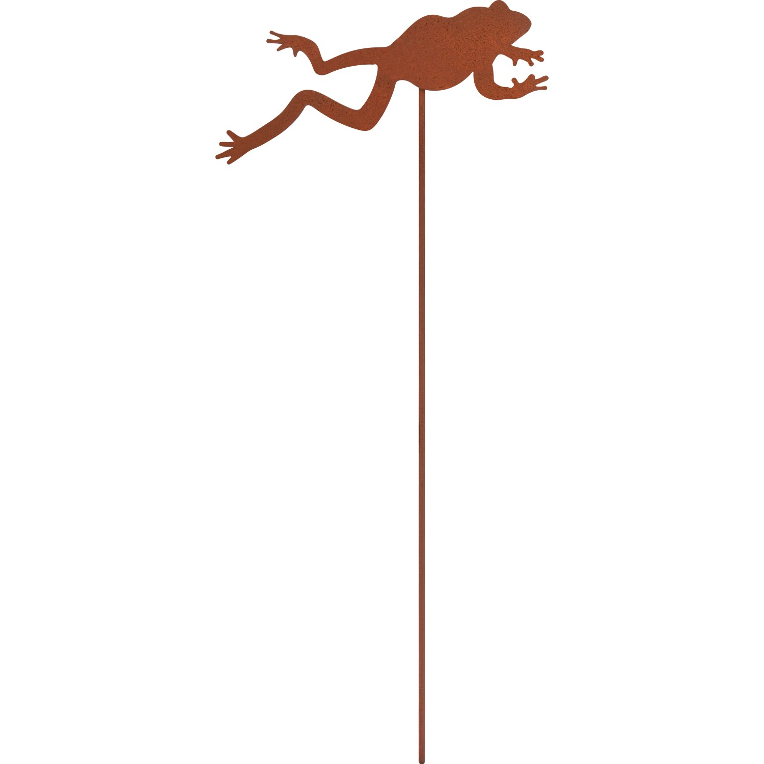 Gartenstecker Frosch Eisen Rostrot 12 cm x 0,2 cm x 30 cm