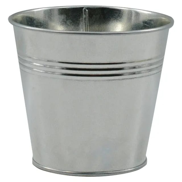 Zink-Übertopf Ø 14 cm x 12 cm Silber