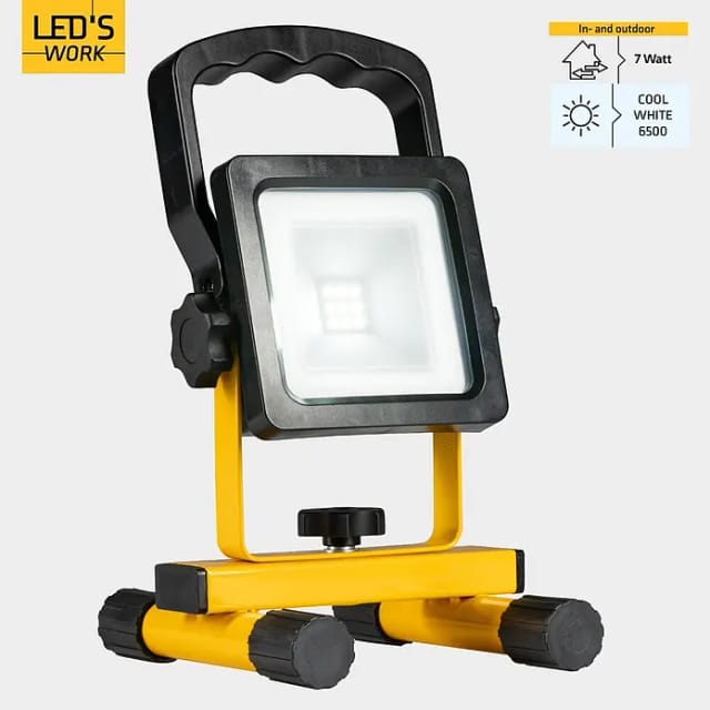 LED's Work Arbeitsleuchte Aufladbar 7W 700,m 6.500 K IP54 Schwarz-Gelb