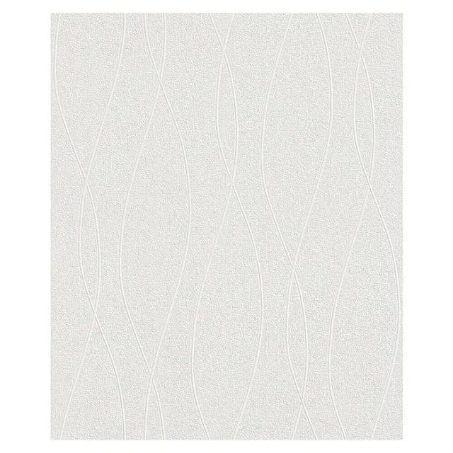 Rasch Vliestapete Wallton 142518 Wellen Weiß 25 m x 1,06 m