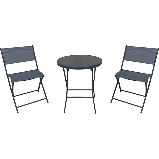 Balkon-Set Rivadavia 3-teilig Stahl Anthrazit