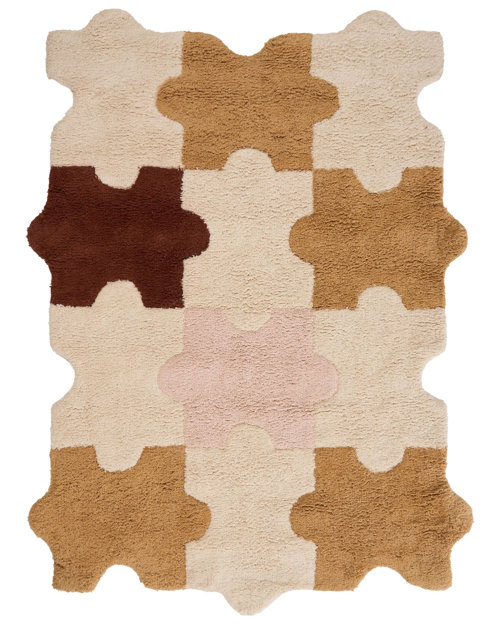 Kinderteppich Jigsaw Bunt 90 X 120 Cm Baumwolle