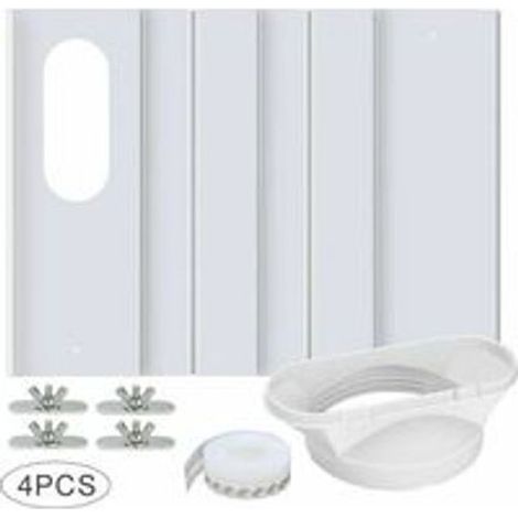 Bellerise – 4-teiliges Fenster-set – Verstellbare Pvc-paneele 43–140 Cm Für 13/15-cm-schlauch, Wasserdicht – Tragbare Klimaanlage, Weiß