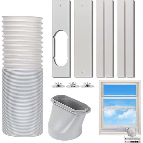 Bellerise – Fensterabluftset Für Mobile Klimaanlagen – Abluftschlauch Mit 15 Cm Durchmesser Und 150 Cm Länge