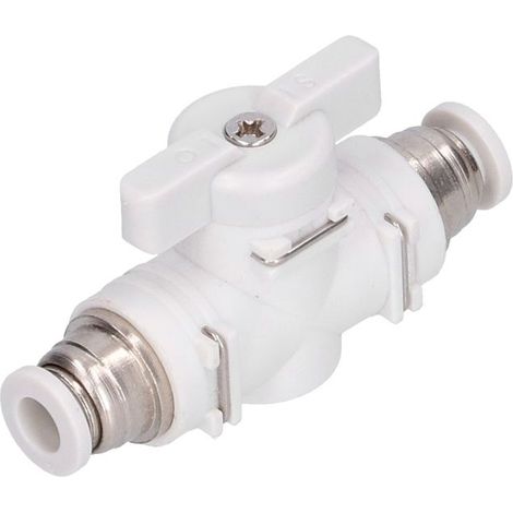 Bellerise – Buc6 Manuelles Pneumatisches Ventil – Weißes, Auslaufsicheres Ventil Ø6 Mm – Industrielles Heimwerkerprojekt