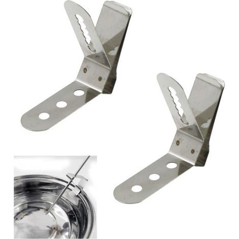 Bellerise – Thermometer-sondenclip – Zubehörclip Aus Edelstahl Mit 3 Befestigungslöchern, 2er-pack, Silber