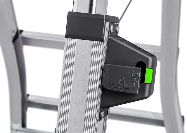 Hailo Teleskop-Doppelstufenleiter D100 TL TopLine 131 cm x 52 cm x 124 cm Alu