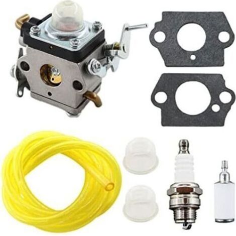 Bellerise - 122 Vergaser Für Husqvarna 122c, 122ldx, 122lk 22 Cm³ – Ersatzteilnummern 574386701 Und 581734301 – Inklusive Zündkerze, Filter Und Kraftstoffleitung