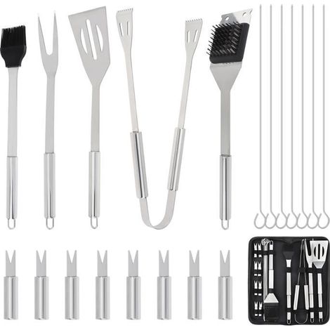 Bellerise – 20-teiliges Grillbesteck-set Aus Edelstahl, Robustes Grillzubehör-set Für Den Außenbereich