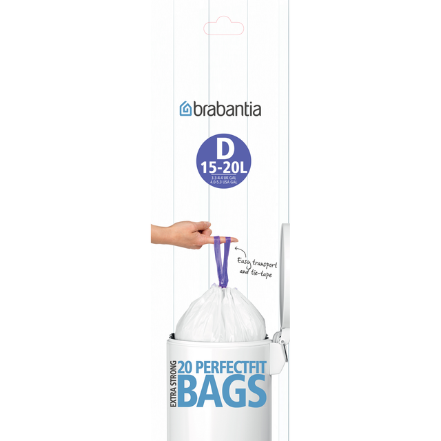 Brabantia Müllbeutel Perfect Fit D 15, 20 Stück