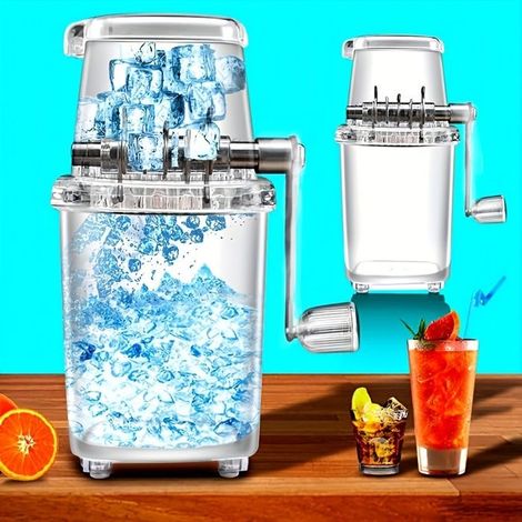 Bellerise – Tragbarer, Manueller Eiscrusher, Multifunktionale Eisreibe Aus Kunststoff, Transparentes Design Für Den Heimgebrauch