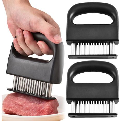 Bellerise – 2er-pack Fleischzartmacher – Mit 48 Edelstahlklingen – Küchenhelfer Zum Zartmachen Von Rind-, Schweine- Und Hühnerfleisch