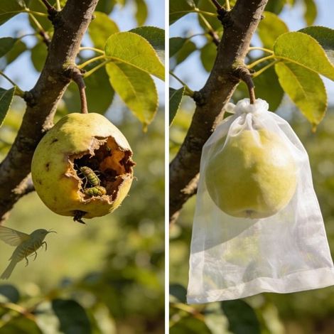 Bellerise – 150er-packung Schutzhüllen Für Obst Aus Atmungsaktivem Nylongewebe Mit Kordelzugverschluss