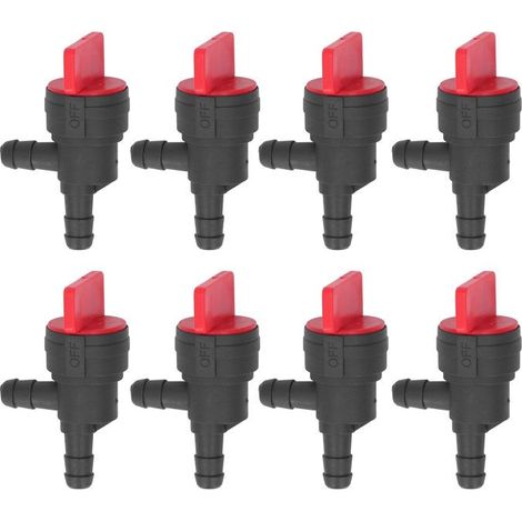 Bellerise – 8-teiliges Kraftstoffabsperrventil – 1/4" Rechtwinklig 90° – Robustes Abs – Für Rasenmäher Und Gartengeräte
