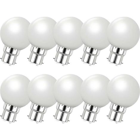 Bellerise - 10 Stück B22 Led-lampen, Warmweiß, 2 W - Bajonettfassung In Golfballform, Entspricht 20 W - Für Lichterketten Und Partys